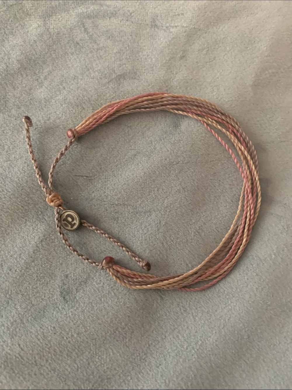 Pura Vida Pink Beige Multistrand String Bracelet
